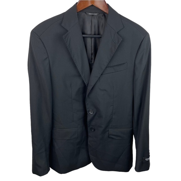 ZanettiMilano Black Wool Two Button Sport Coat New